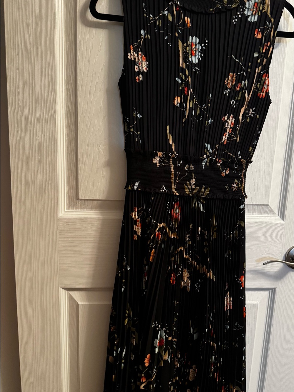 Nanette Lepore Black Floral Maxi Dress with Multi-Color Accent